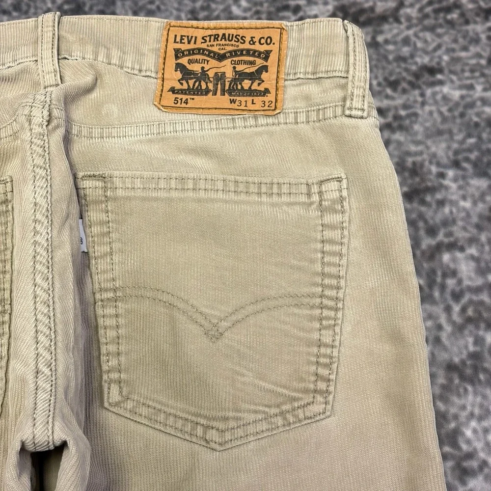 Levi's 514 Corduroy Pants Mens 31x31 Tan Straight Leg Casual